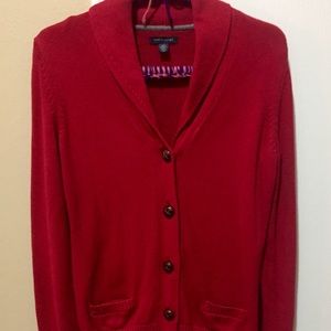 Tommy Hilfiger Red Cardigan Sweater